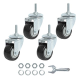 Finnhomy Stem Caster Wheels 2 Inch Heavy Duty Threaded Swivel Casters 1/4" - 20 x 1 Set of 4 for Wire Shelve Wheels P Anti-wear Smooth Casters, Black Finnhomy