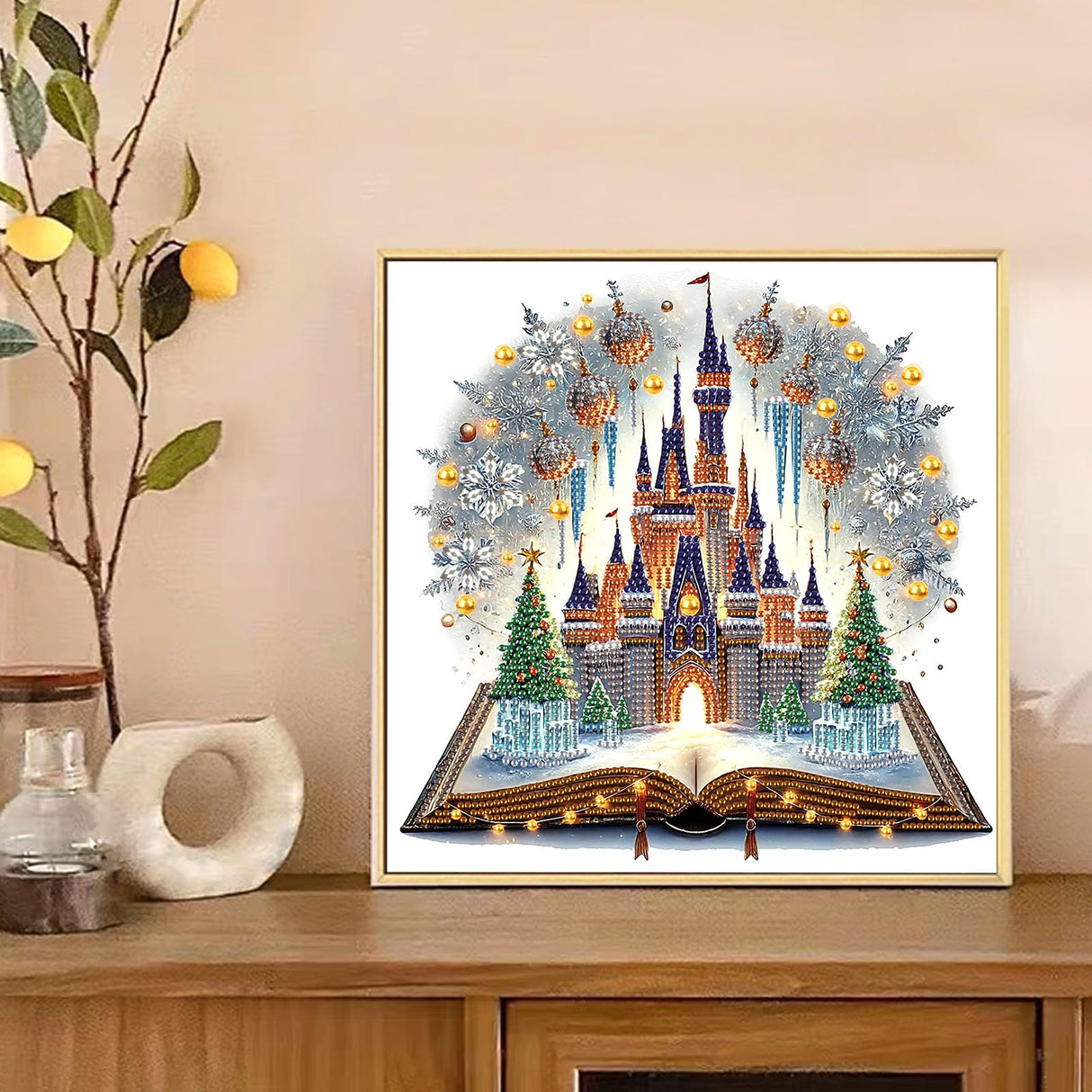 AiYuanzsh 5D Special Shape Diamond Art Kits for Beginners, Crystal Rhinestones Diamond Painting, Christmas Fantasy Castle DIY Diamond Art for Adults, Home Wall Decoration Gift, 11.8×11.8 Inch AiYuanzsh
