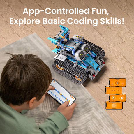 Sillbird Robot Building Kit with Remote Control STEM Gifts for Kids Age 8-12, Coding Robotics Technic Toy Set for Boys' Birthday, Buildable 5-in-1 Models with 435 Pieces Sillbird