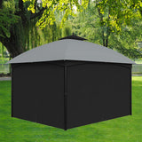SunCula Replacement Gazebo Curtains Universal Privacy Shade Curtains 4-Panels sidewall with Zipper Outdoor Curtains (12'x16', Black, Only Curtains) SunCula