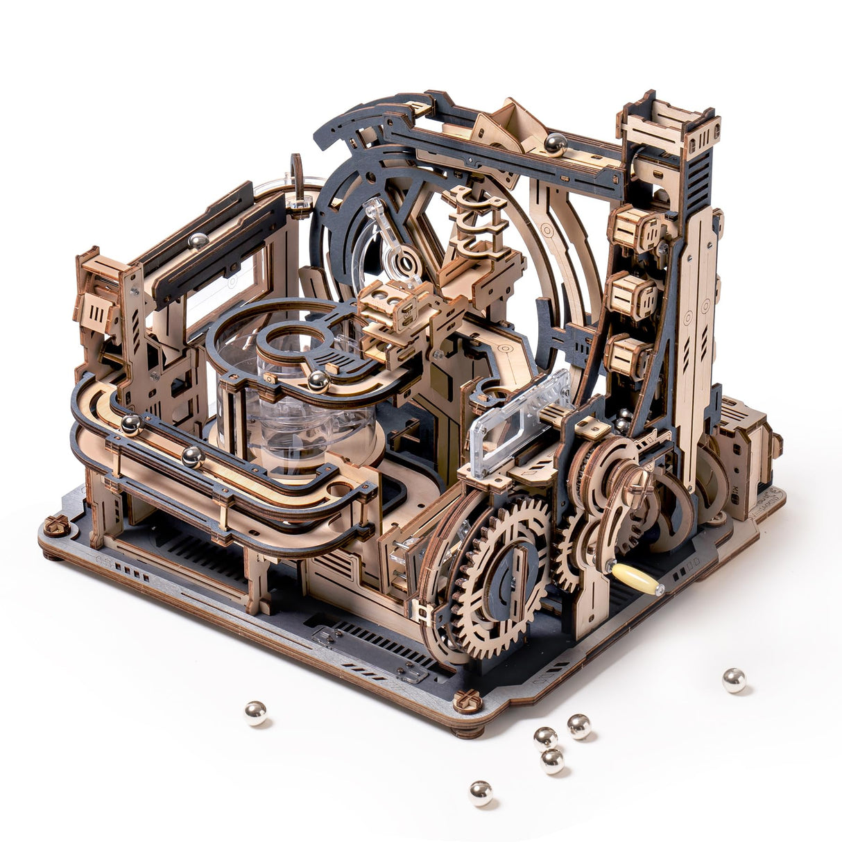 RoWood 3D Puzzles for Adults,Electric Marble Run Model kits,2024 New Wooden Puzzles for adults,Wooden Model Kits Spaceport,Creative Gifts for Adults&Teens rowood