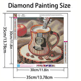 GXGLLPZBY DIY Novelty Musical Instrument Coffee Mug Diamond Art Kits, 5D Diamond Painting for Beginners Adults, Round Full Drill Diamond dot Art Kits, Gem Art for Adults Home Wall Decor 13.8x13.8in GXGLLPZBY