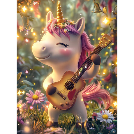 longhuijing Unicorn Diamond Art Painting Kits for Adults,12x16in DIY 5D Diamond Painting Round Full Drill,Gem Art Crafts Diamond Dots for Beginnings Home Wall Decor longhuijing