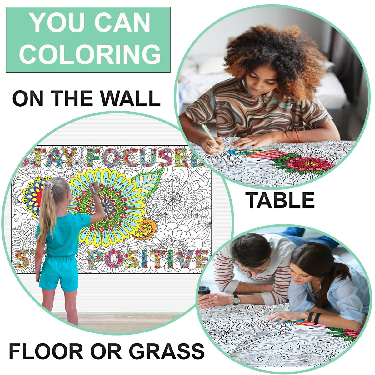 Large Coloring Posters for Adults and Kids - Giant Coloring Poster Mot ...