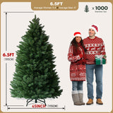 GTPLAYER 6.5ft Christmas Tree Artificial Xmas Tree with 200 Warm LED Lights & 1000 Branch Tip, Premium Pine Tree Party Decorations for Home, Foldable Stand, Easy Assembly GTPLAYER