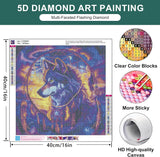Zythron Wolf Diamond Painting Kits for Adults Wolf Dream Catcher Diamond Art Kits for Adults Beginner Dream Catcher DIY Full Drill Diamond Paintings 5D Gem Art and Crafts 15.7x15.7 inch Zythron