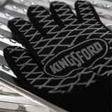 Kingsford Extreme Heat BBQ Grill Gloves, 2 Count | Heat Resistant Barbecue Gloves | The Ultimate Heat Barrier Silicone Grilling Gloves with Anti-Slip Safe Grip, Black, 1 Size Fits All Kingsford