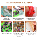 PERFECTSIGHT 8 Pcs DIY Diamond Art Painting Coasters with Holder, Cute Diamond Paint Coaster Kits for Adults, Kawaii Full Drill Diamond Art Craft Paint by Number Non Slip Coaster - Multicolor Cats PERFECTSIGHT