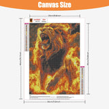 QENSPE Diamond Painting Kits for Adults,Lion Full Drill Diamond Art Diamond Dots Paintings for Beginners,Lion Round 5D DIY Arts and Crafts for Home Wall Decor 12x16 inch QENSPE