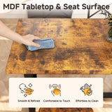 Zevemomo 7-Piece Dining Table with Chairs Set, Rectangular Metal Frame Table with 6 Chairs, Modern Table Furniture Set for Kitchen, Dining Room and Living Room, Brown Zevemomo