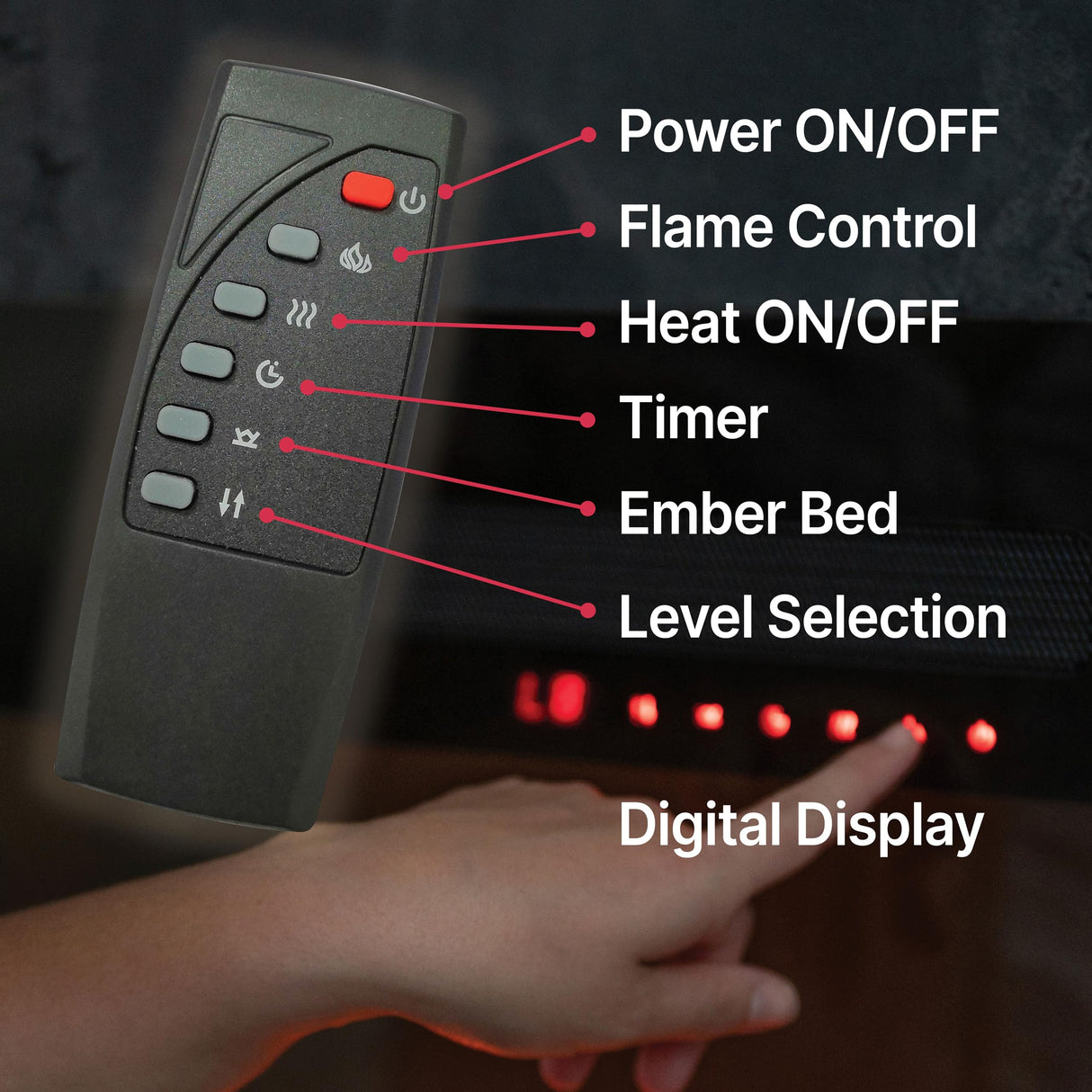 Dimplex Sierra Electric Fireplace Heater, 60" Inch, Black, 1400W - Wall Mounted Linear Fireplace with Realistic Flames, Adjustable Ember Bed, Remote Control - Thin Fireplace for Living Room, Bedroom DIMPLEX