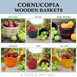 Cornucopia Round Wooden Baskets (2-Pack, Natural); Wood Fruit Buckets with Handle, 4-Quart Capacity; 6.1 Inch Tall by 8 Inch Diameter Cornucopia Brands