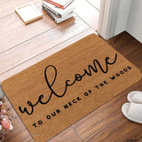 THIYOTA Welcome Mats for Front Door Outdoor Entry Welcome to Our Neck of The Woods Doormat Doormat Non Slip Mat for Home Indoor Farmhouse Funny Kitchen Rugs Patio Greeting Front Porch Rugs 17x30 Inch THIYOTA