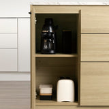 South Shore Myro Kitchen Island Faux White Marble and Blonde Oak, Contemporary South Shore