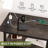 Yoobure End Table with Charging Station, Narrow Side Table with Adjustable Fabric Drawer, 3-Tier End Tables Living Room, Small Nightstand with Outlets, LED Skinny Night Stand for Bedroom Small Spaces Yoobure