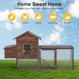 Outdoor 80'' Chicken Coop for Chickens Wooden Hen Fence,Duck,Chicken Cage with Nesting Box & Removable Tray,Small Animal Hutch for Backyard Poultry Coffe GREZJXC
