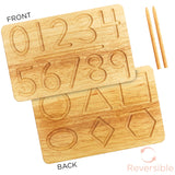 Montessori & Me Wood Number Tracing Board - Montessori Wooden Numbers and Shapes Complements Wooden Letter Tracing Board - Large Wooden Print Numbers for Toddler to Preschool Montessori & Me