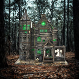 DIY Mini House Kit, Miniature Haunted House Kits with LED Accessories Furniture, 3D Wooden Puzzles for Adults, Dollhouse Craft Gifts for Girls, Boys, Teens Dibetoy