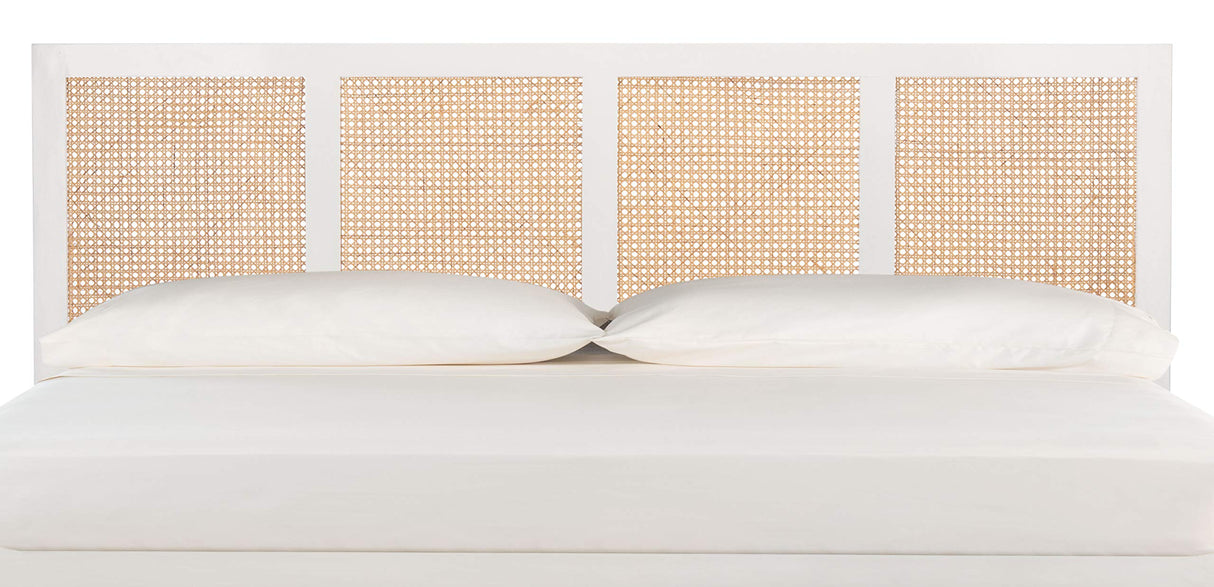 Safavieh Home Collection Vienna Wash Cane King Headboard Platform, White/Natural Safavieh