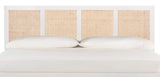 Safavieh Home Collection Vienna Wash Cane King Headboard Platform, White/Natural Safavieh