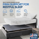 Treaton, 1.5" Split Wood Bunkie Board King Size Bed - 4-Piece Under Mattress Support, Fully Assembled, Fabric Ventilation Cover-Replaces Wooden Slats or Box Spring for Bed Frames Treaton