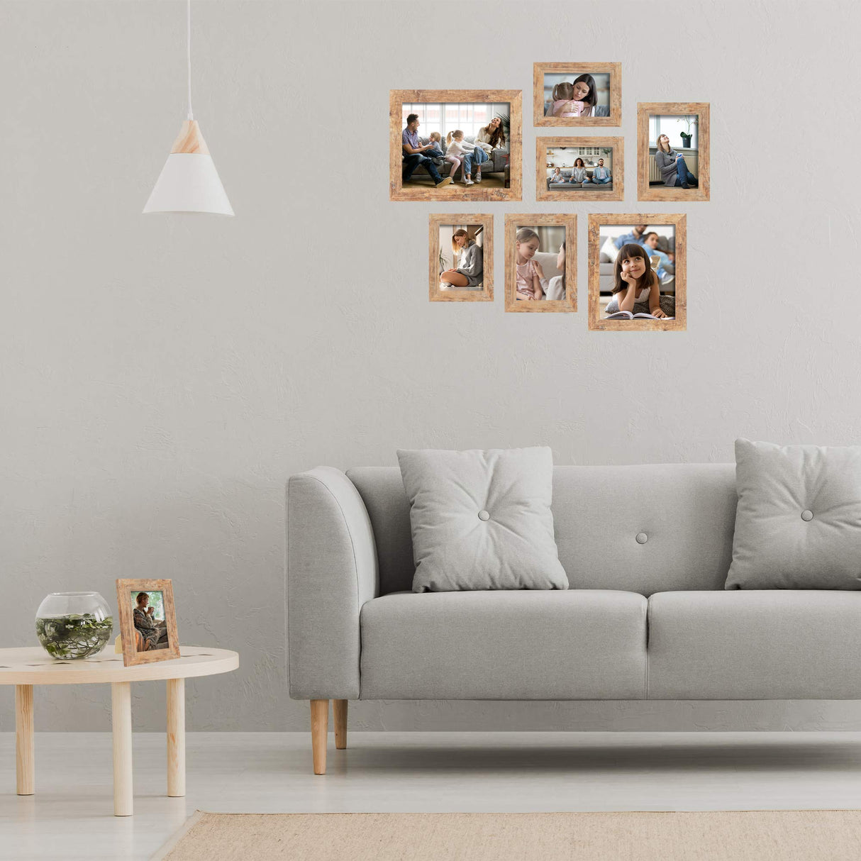 iRahmen 4 Pack 8x10 Picture Frame Rustic Brown Set with High Definition Glass Photo Frames for Desktop Display and Wall Mounting. iRahmen