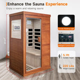 OUTEXER Far Infrared Sauna Home Sauna Spa Room Low-EMF Wood 800W Indoor Saunas with Control Panel and Tempered Glass Door, Room:35.2 * 27.6 * 61.6Inch OUTEXER