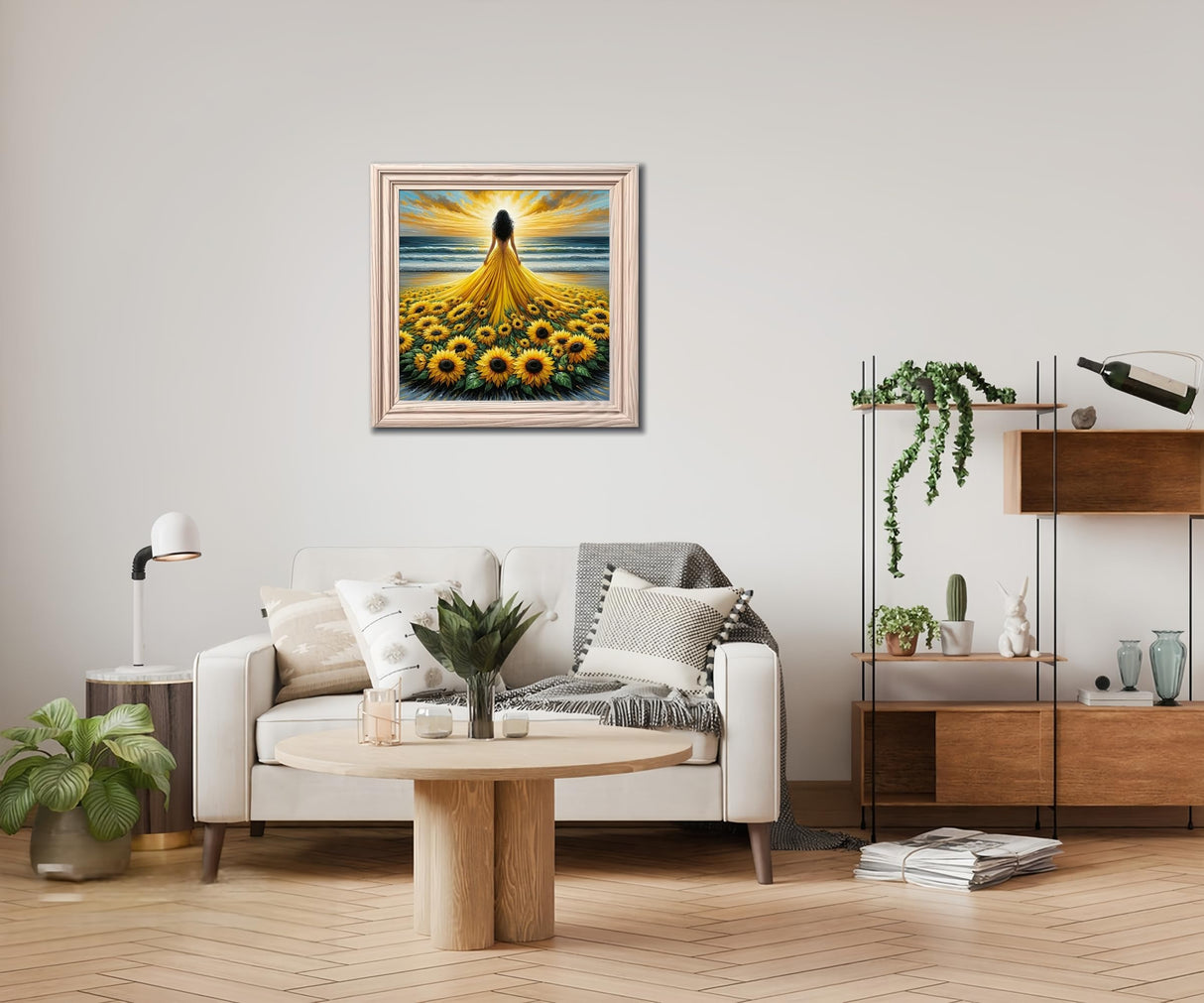 Sunflower Skirt Woman 5D Diamond Art Kits for Adults Beginners,Seaside DIY Full Round Drill Diamond Painting Kits, Paint by Diamonds Dots Gem Art Crystal Easy,Home Wall Decor 14X14 Inch Acelii