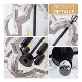 lighceac 4-Light 15" Farmhouse Orb Chandelier Rustic Handmade Distressed White Wood Hanging Ceiling Pendant Light Fixture Wood Lantern Chandeliers for Dining Room Kitchen Bedroom Foyer Hallway lighceac