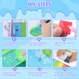 Stained Glass Desert Landscape Cactus Sunset 5D Diamond Art Painting Kits Round Full Drill DIY Paint by Diamond Number Kits for Beginners Crystal Cross Stitch Diamond Art Wall Decor 12x16inch UPABLUNSO