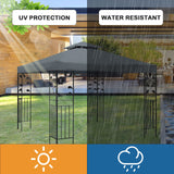 Gazebo Canopy Replacement 118"x118" Outdoor Canopy Shelter for Smaller 10x10ft Top Double Tiered Canopy Cover ERFEI