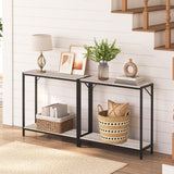 MAHANCRIS Console Table, 2-Tier Entrance Table, Behind Sofa Table, Industrial Style, Sturdy and Stable, for Living Room, Entryway, Foyer, Corridor, Office, Greige and Black CTHG27601 MAHANCRIS