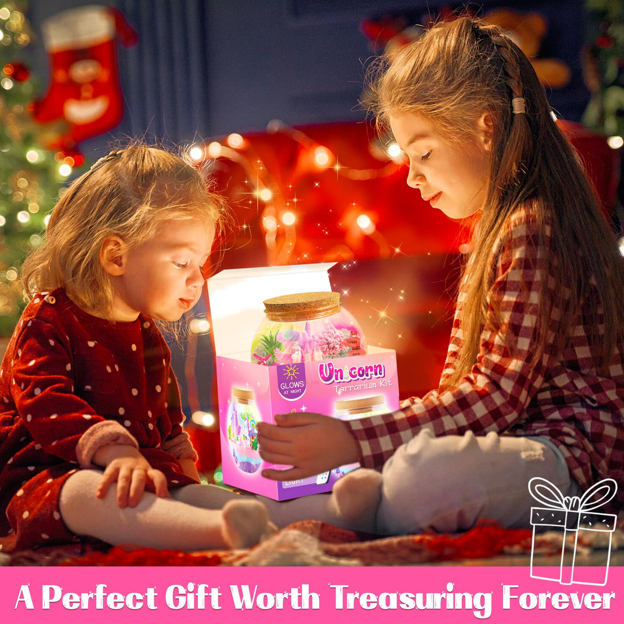 Mscawow Unicorn Terrarium Kit for Kids, DIY Light-Up Decorations Arts & Craft Kit - 4 5 6 7 8-12 Year Old Girl Birthday Gift Toys Mscawow