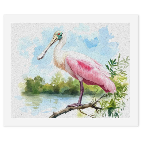 Roseate Spoonbill Watercolor Funny Paint by Numbers Kit for Adults on Cotton Digital Oil Painting for Home Wall Decor Gift 40x50cm Generic