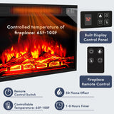 Furniwell Electric Fireplace TV Stand for TVs up to 65", Media Entertainment Center with 26” Fireplace, Farmhouse Console with Sliding Barn Door and Adjustable Storage Shelves for Living Room (Gray) Furniwell