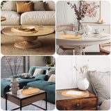 Tanlade 4 Pieces 12 x 7.5 Inch Wooden Serving Tray, Oval Serving Tray Rustic Wood Trays for Crafts Large Decorative Wooden Serving Platter for Tea Coffee Table Food Kitchen Dessert Veggie (Bamboo) Tanlade