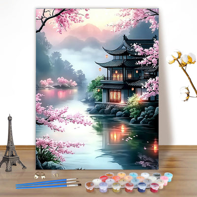 EOBROMD Paint by Numbers Kits for Adults Landscape, DIY Acrylic Paint by Number on Canvas, Painting Kits Adults Oil Paint by Numbers for Home Decor 16x20inch(Without Frame)