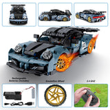 STEM Building Toys for Kids, Educational Building Blocks, Remote & APP Controlled 2in1 RC Car/Construction Robot STEM Kit, Science Learning Car Building Sets for Boys Girls 8-16 Old (Dark Blue) DIEBA