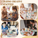 Fuyoooo 6 Sets Paint Your Own Vases Unpainted White Vases Ceramic Painting Kit for Adults with Paint Brushes, Underglaze Paints and Palettes for Birthday Party Activity Gift Art Supplies DIY Craft Fuyoooo