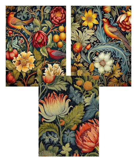 EIBEILI Diamond Art Kits for Adults - 3 Pack Vintage Flowers 5D Diamond Painting Kits for Beginner,DIY Bird Gem Art Full Drill Diamond Dots Crystal Craft Kits for Home Wall Decor Gifts 12x16inch EIBEILI