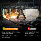 TICONN Anti-Fog Safety Glasses for Men and Women, ANSI Z87.1 Scratch Proof Eye Goggles with Adjustable Arms and UV Protection (Clear, 1PK) TICONN