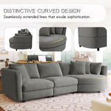 ERYE L-Shaped Corner Oversized Sectional Sofa Couch W/3 Pillows and and Curved Chaise Seat, Modern 4-Seaters Chenille Upholstered Convertible Sofa&Couch for Home Office Apartment Living Room ERYE