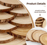 ilauke Wood Slices for Crafts, 17Pcs Unfinished Wood Slices for Centerpieces 5.1-5.5 Inch, Round Wooden Discs with Bark, Wood Pieces for Rustic DIY Crafts Wedding Decor Christmas Ornaments ilauke