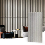 Art3d 2 Wood Slat Acoustic Panels for Wall and Ceiling - 3D Fluted Sound Absorbing Panel with Wood Finish - White Elm Art3d