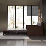 LuxyHoom 93.7" King Size Sleeper Sofa Bed, Pull Out Sofa Bed, Faux Leather Upholstery, 3 in 1 Convertible Sleeper Couch, Chaise Lounge, Retro Recliner for Living Room, Office, Apartment, Dark Brown LuxyHoom