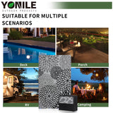 YONILE Outdoor Rug 9x12 ft with LED Light, Waterproof Reversible Outdoor Plastic Straw Rug for Patios Clearance, Large Outdoor Area Rug Carpet RV Mat for Camping Backyard Deck Porch Beach YONILE