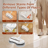 Electric Mop, AlfaBot S2 Cordless Spin Mop for Floor Cleaning, with LED Headlight and Sprayer/400ML Big Tank/60 Mins Runtime, Lightweight Floor Scrubber for Hardwood Floors, Tile, Laminate AlfaBot