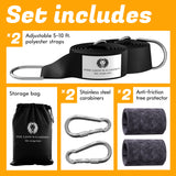 2-Pack Tree Swing Straps Hanging Kit, Adjustable 5-10 Feet Tree Swing Hanging Straps, Heavy Duty & Weatherproof Hammock Branch Swings, Tree Strap for Swings Holds Up to 3376 Lbs The Lion's Garden