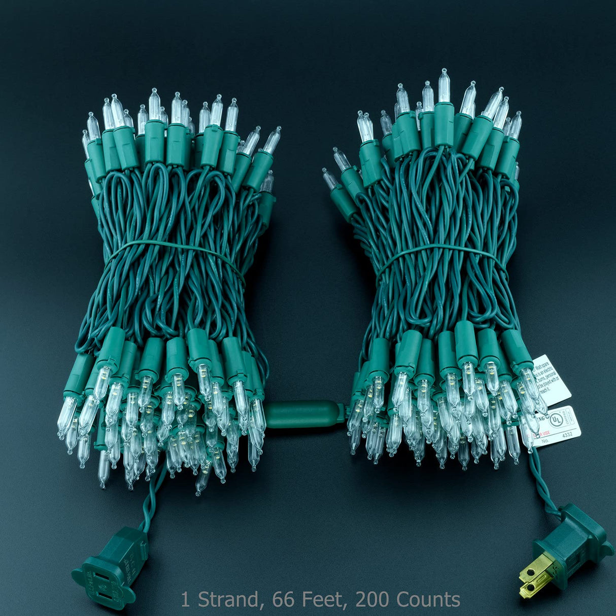 YULETIME Warm White Christmas Lights, 66 Feet 200 Count UL Certified Commercial Grade Holiday String Light Set (Warm White) YULETIME