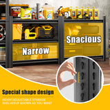 Leariso 4-Tier Heavy Duty Metal Garage Shelving Units, Adjustable & Detachable Storage Shelves, Industrial Steel Rack Shelf for Garage Storage, Tools, & Equipment (Black-63.00H*39.37W, 15.75D-4Tier) Leariso